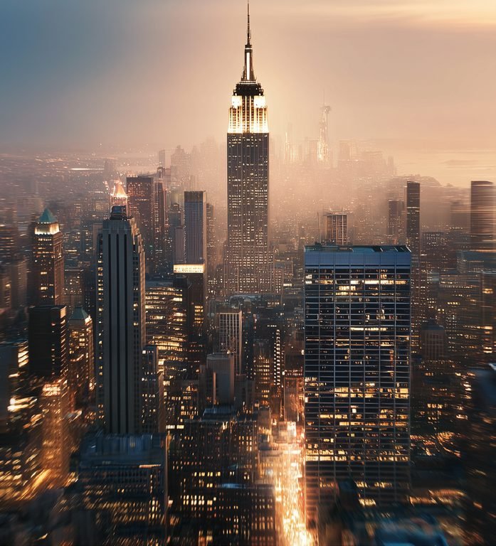 Manhattan skyline at dawn